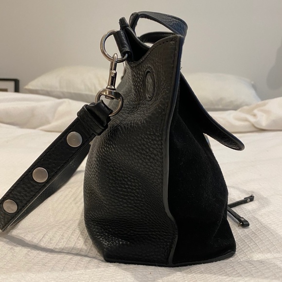 REBECCA MINKOFF | Medium Suede & Leather Satchel - Picture 3 of 6